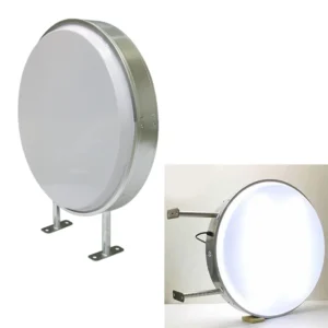 Caja de luz circular para exterior lista para rotular