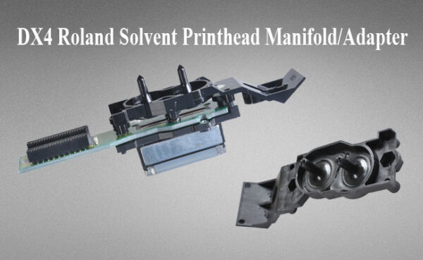 Adaptador/colector para cabezal DX5/ Roland ecosolvente y solvente.