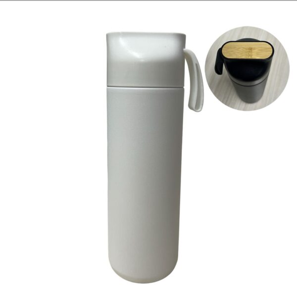 Termo botella Dilara 600ml. pared de acero inoxidable y tapa ergonómica tapa Bambú