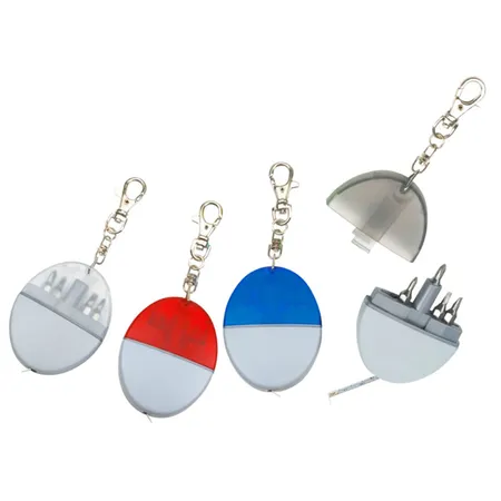 Llavero acéro inoxidable mini kit desarmadores con cinta métrica