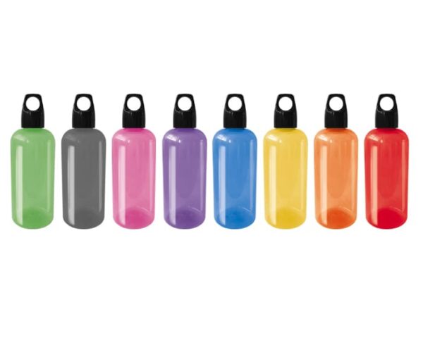 Cilindro plástico Parker 450ml de tapa rosca negra con ojillo para llavero