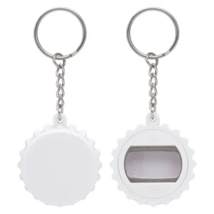 Llavero plástico destapador tapa plástica 5cms.