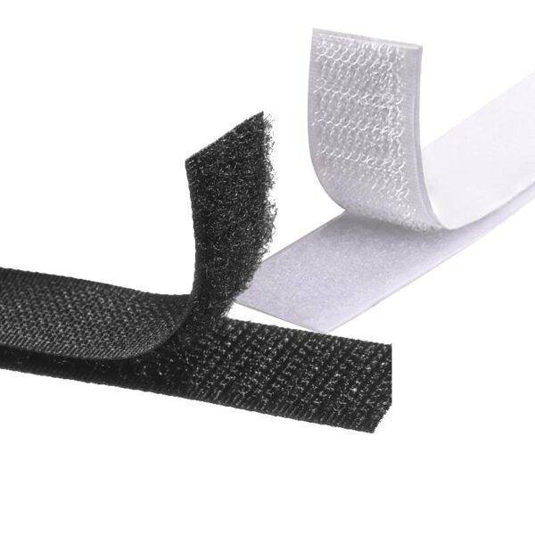 Rollo de velcro industrial (macho + hembra) Blanco / negro 25 mts.