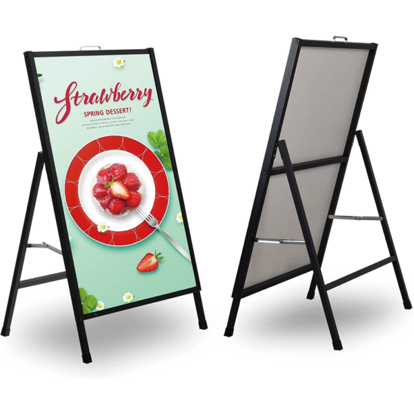 Estructura para caballete de metal a 1 vista negro exterior (60x90 / 60x120 cms)