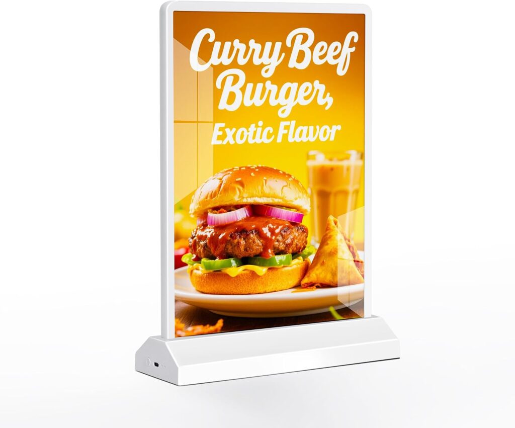 Caja de luz led para menu de mesa doble cara A4 inhalambrico