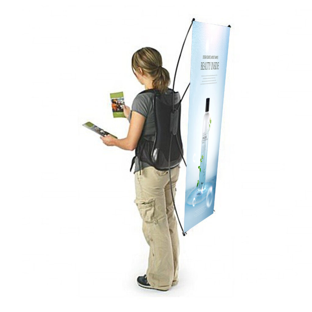 Estructura Banner mochila publicitaria tipo X mod. 3