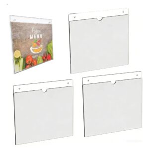 Porta afiche para pared en acrílico ultra clear transparente horizontal 30x23.5cms